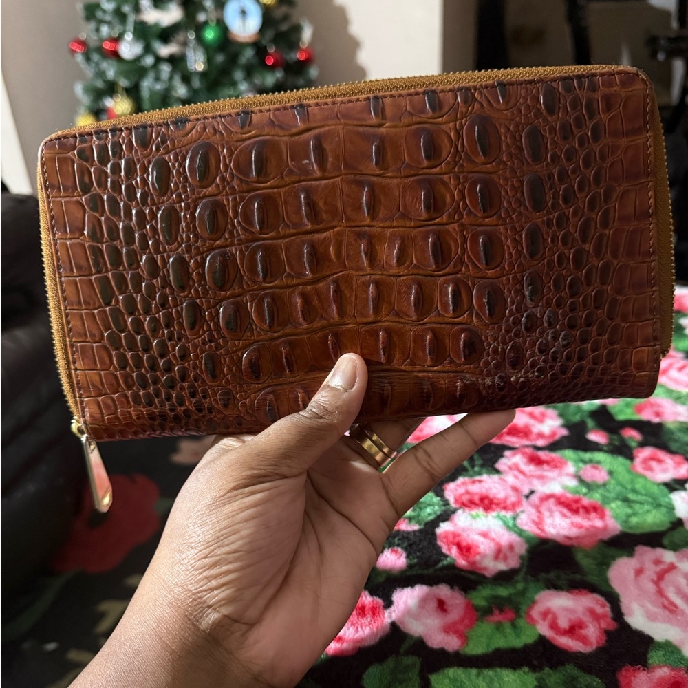 Brown Crocodile Embossed Wallet